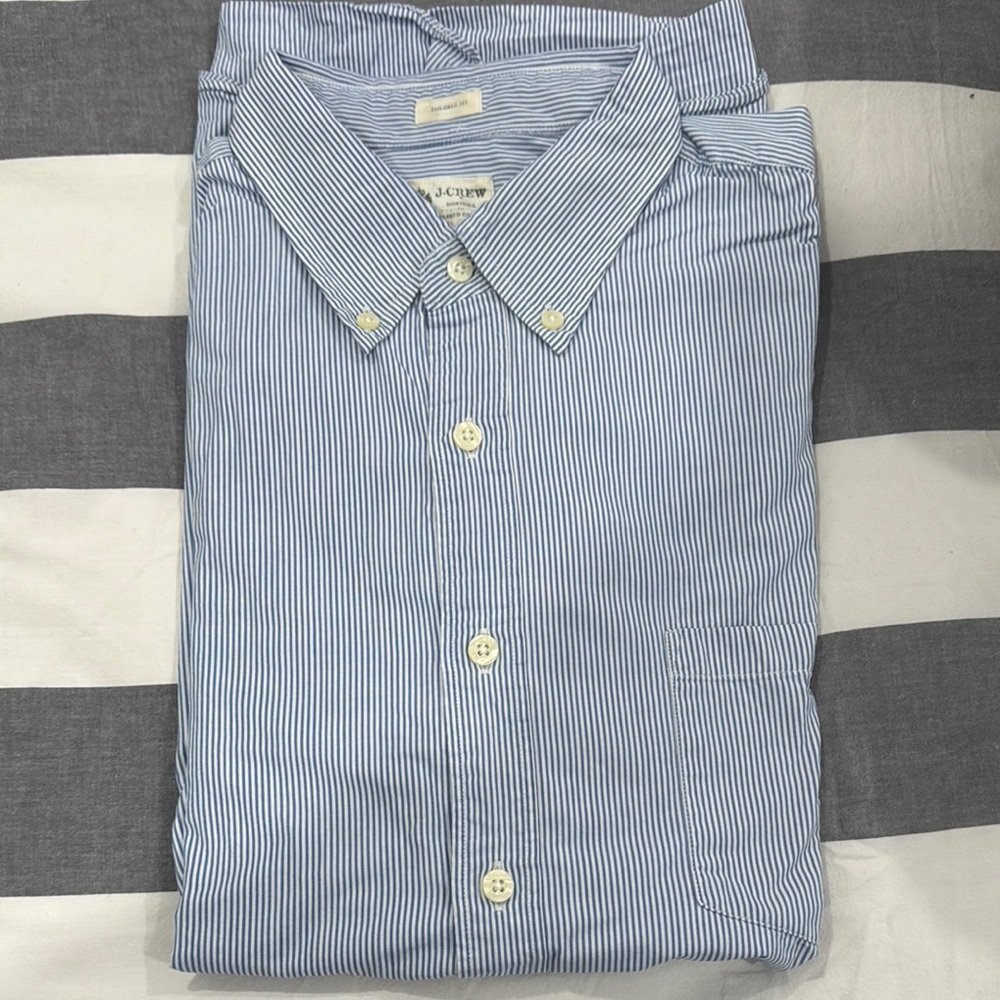 J Crew- Blue Striped Men's Shirt